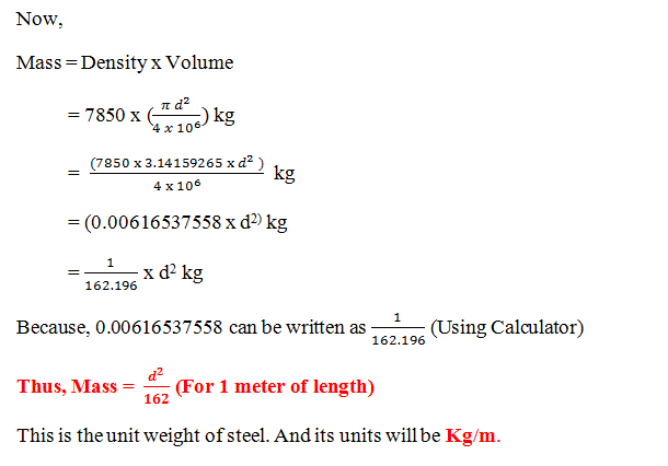 Easy Way To Calculate Unit Weight Of Steel Rod 6 Types Of Steel Reinforcement Civil Concept