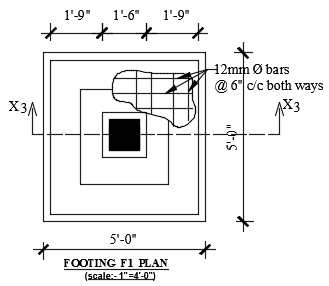 Stepped Footing Detail | Reinforcement & Concrete Calculation